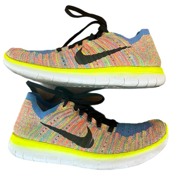 NIKE Women's Free Run Flyknit Multi-color Size 7 - Picture 5 of 7